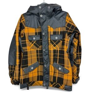 NIKITA Mayon Yellow Plaid and Black SKI Snowboard Jacket womens S